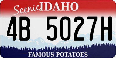 ID license plate 4B5027H