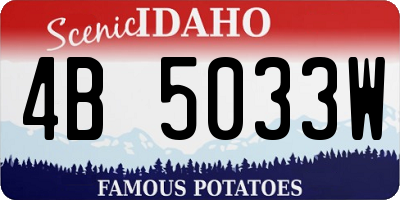ID license plate 4B5033W
