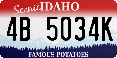 ID license plate 4B5034K