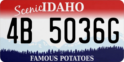 ID license plate 4B5036G