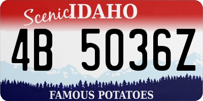 ID license plate 4B5036Z