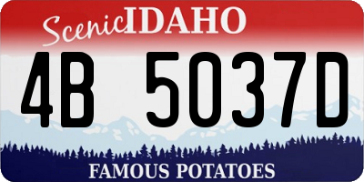 ID license plate 4B5037D