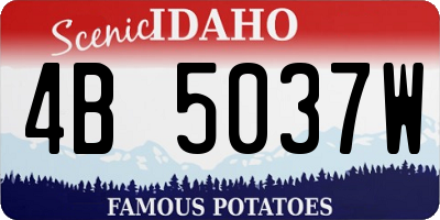 ID license plate 4B5037W
