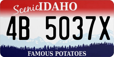 ID license plate 4B5037X