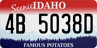 ID license plate 4B5038D