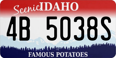 ID license plate 4B5038S