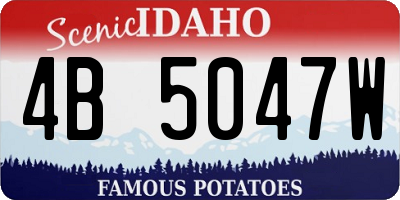 ID license plate 4B5047W