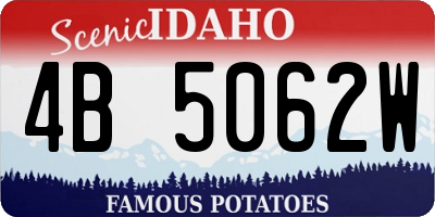 ID license plate 4B5062W