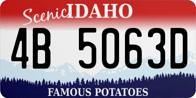 ID license plate 4B5063D