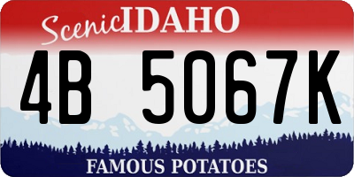 ID license plate 4B5067K