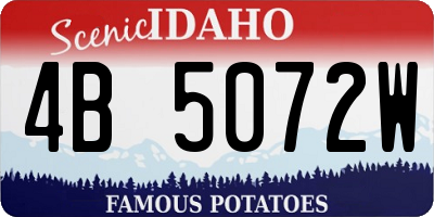 ID license plate 4B5072W