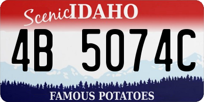 ID license plate 4B5074C