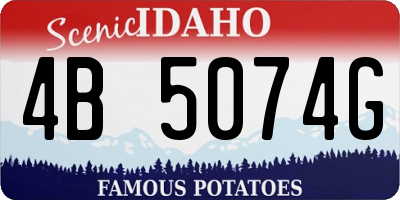 ID license plate 4B5074G