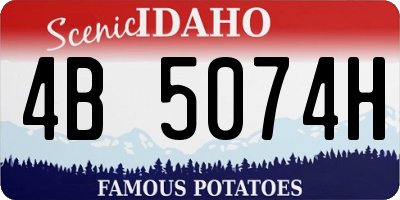 ID license plate 4B5074H