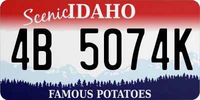 ID license plate 4B5074K