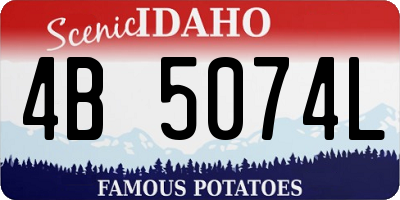 ID license plate 4B5074L