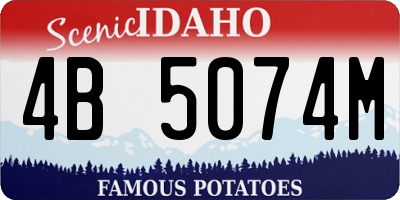 ID license plate 4B5074M