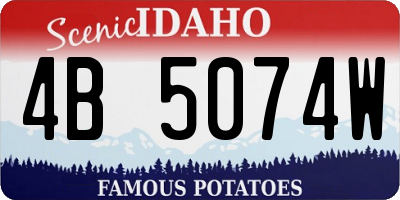 ID license plate 4B5074W
