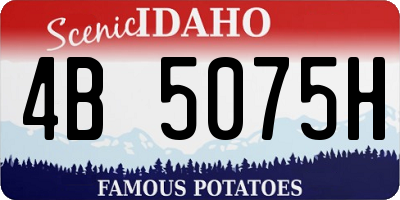 ID license plate 4B5075H
