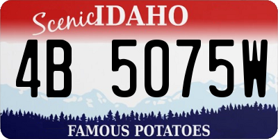 ID license plate 4B5075W