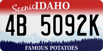 ID license plate 4B5092K
