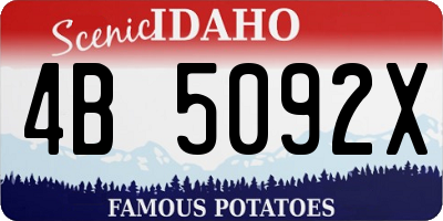 ID license plate 4B5092X