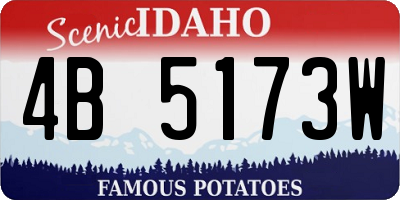 ID license plate 4B5173W