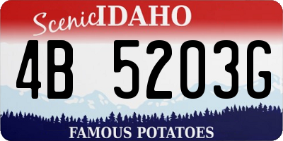 ID license plate 4B5203G