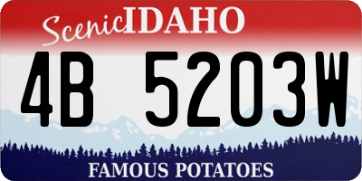 ID license plate 4B5203W