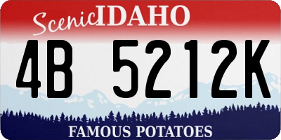 ID license plate 4B5212K