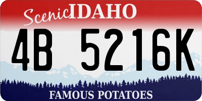 ID license plate 4B5216K