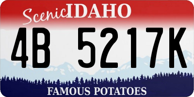 ID license plate 4B5217K