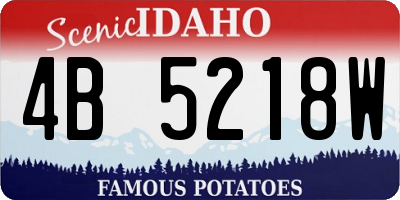 ID license plate 4B5218W