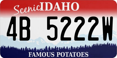 ID license plate 4B5222W