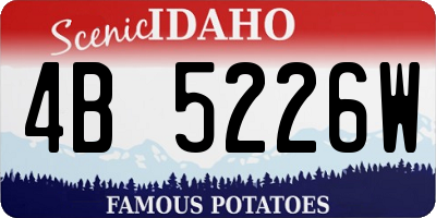 ID license plate 4B5226W