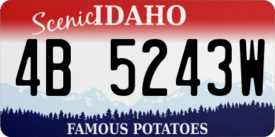 ID license plate 4B5243W