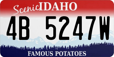 ID license plate 4B5247W
