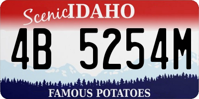ID license plate 4B5254M