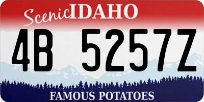 ID license plate 4B5257Z