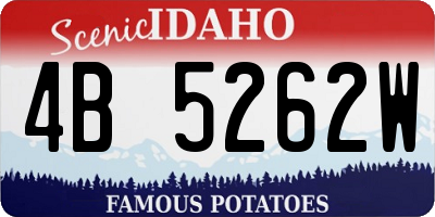 ID license plate 4B5262W