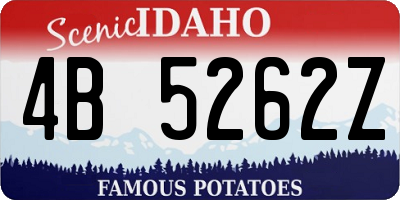 ID license plate 4B5262Z