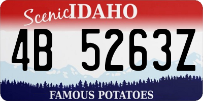ID license plate 4B5263Z