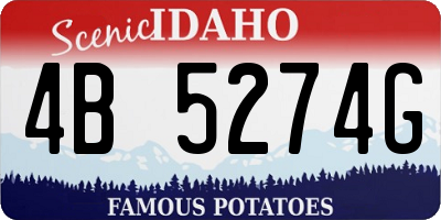ID license plate 4B5274G