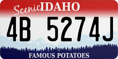 ID license plate 4B5274J