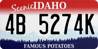 ID license plate 4B5274K