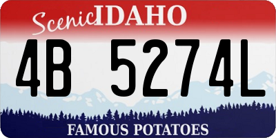 ID license plate 4B5274L