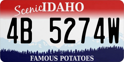 ID license plate 4B5274W