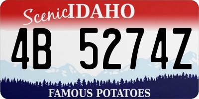 ID license plate 4B5274Z