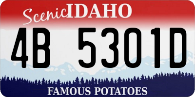 ID license plate 4B5301D