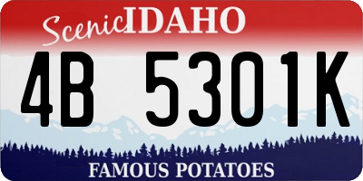 ID license plate 4B5301K